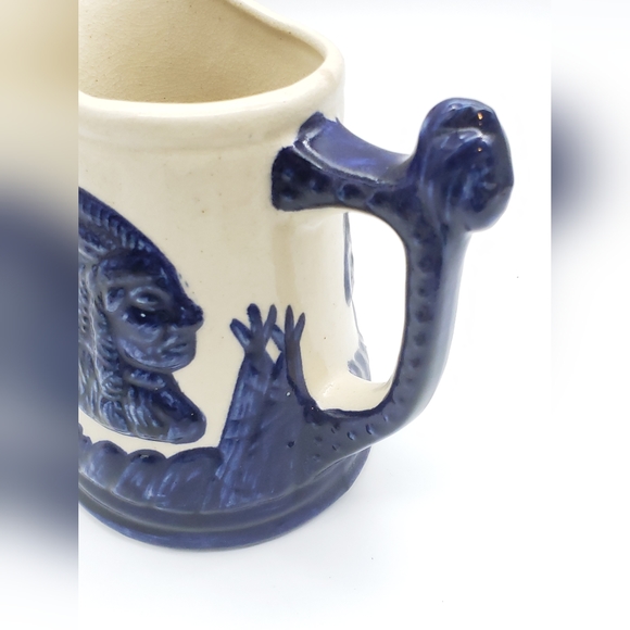 Vintage Old Sleepy Eye Cobalt Blue Pottery Pitcher - Picture 10 of 13